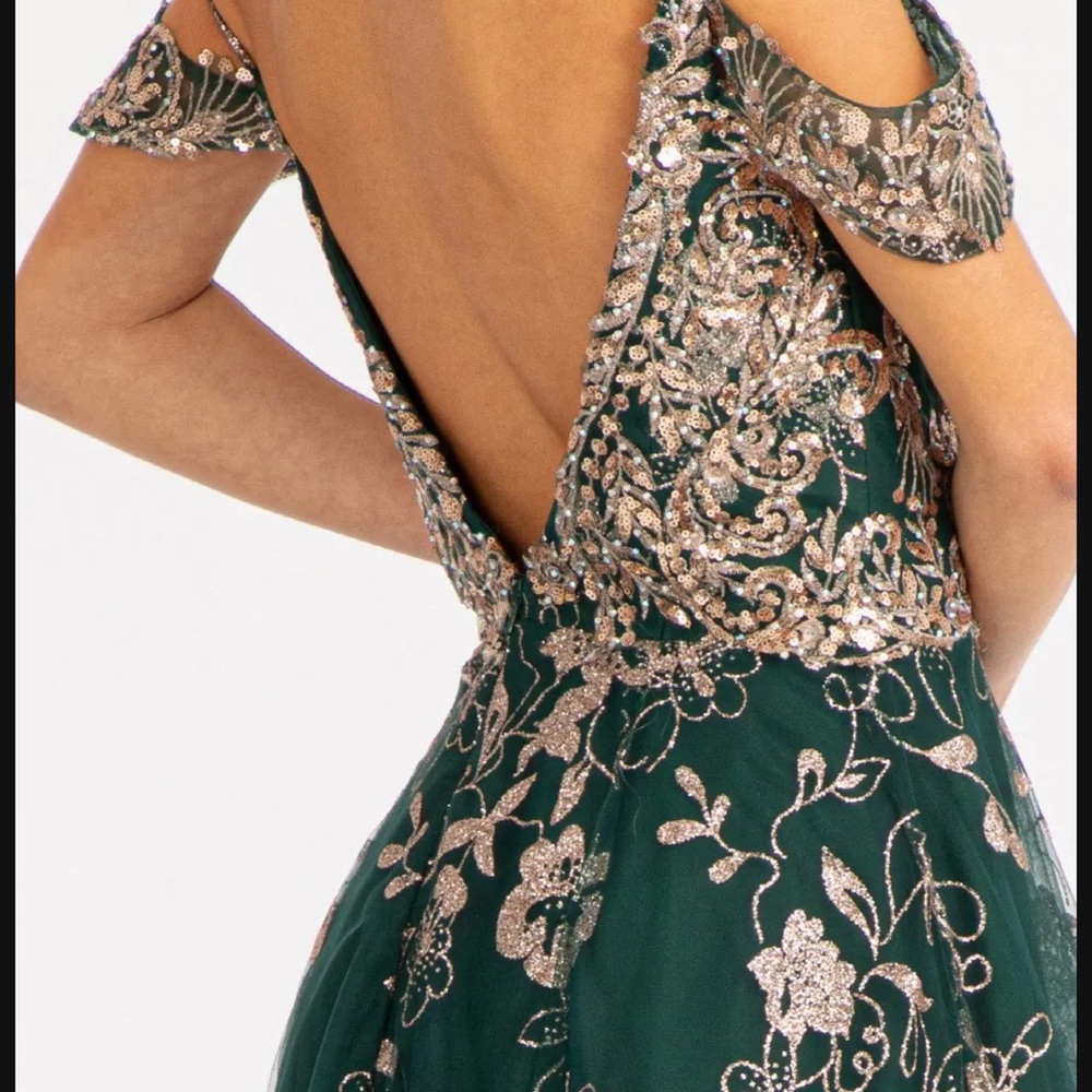 Emerald Floral Gown Large - Picture 5 of 10